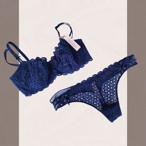 VS 36C lace bra and lace thong set